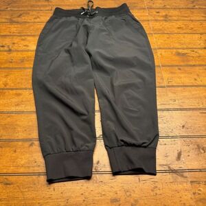 Velvet Rose Black Jogger Pants Lightweight Drawstring Waist Cuffed Womens P/S